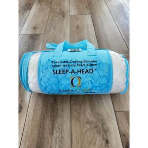 Clara Clark Cooling Memory Foam Pillow Sleep-A-Head Rayon Bamboo Queen